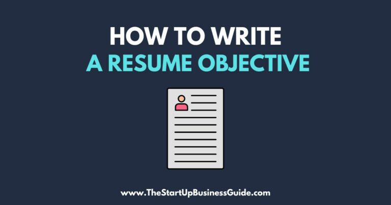 How to Write a Resume Objective